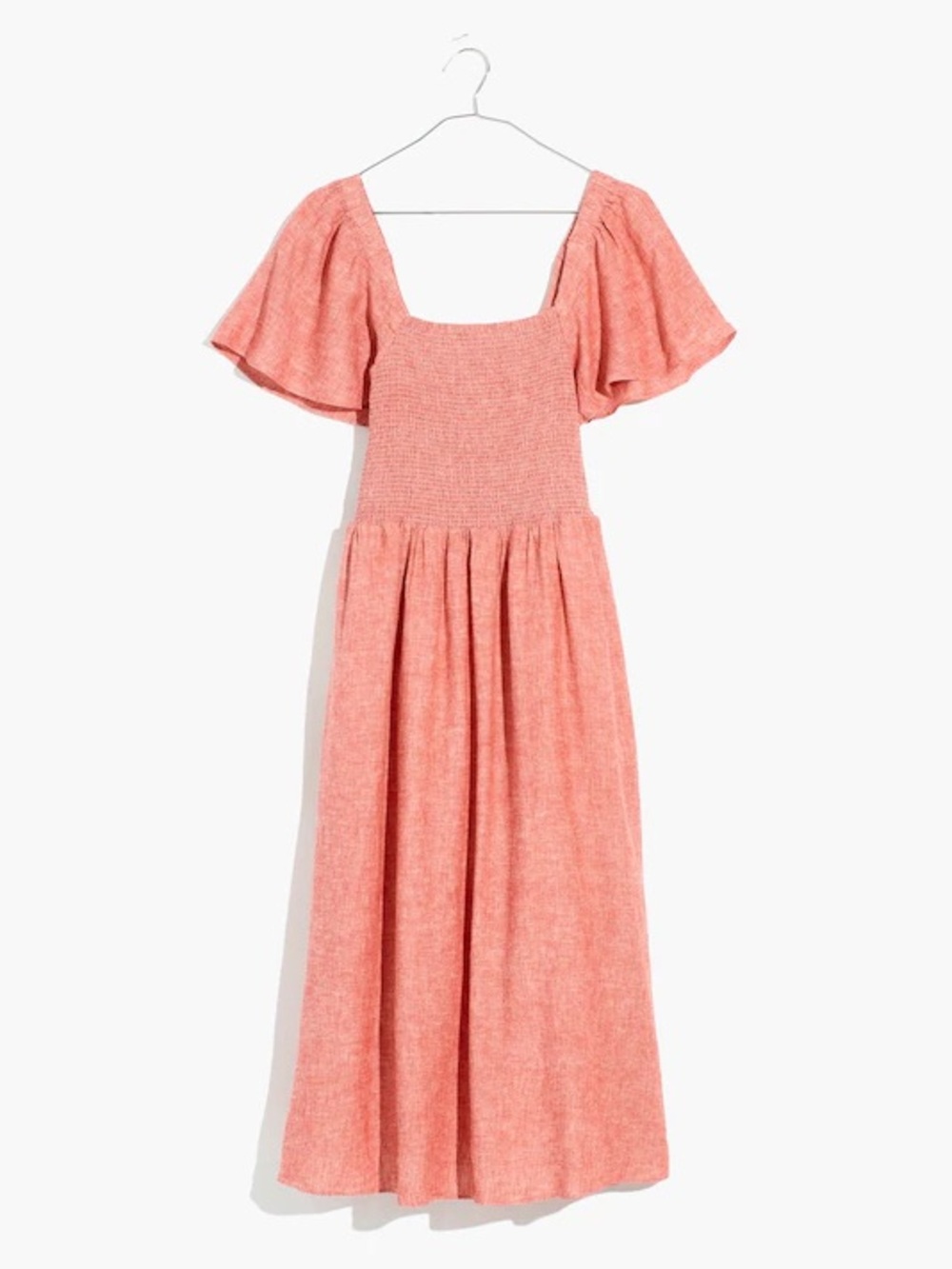 Madewell Lucie Midi Dress with Flutter Sleeves, Color Chili NWT Size 4X